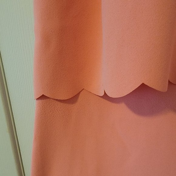Ann Taylor LOFT coral scalloped dress - Picture 7 of 7